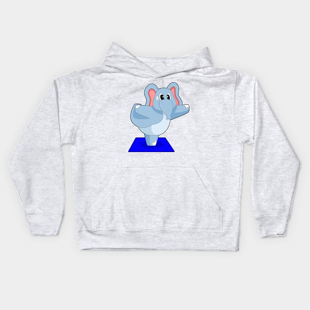 Elephant Yoga Fitness Gymnastics Kids Hoodie by Markus Schnabel